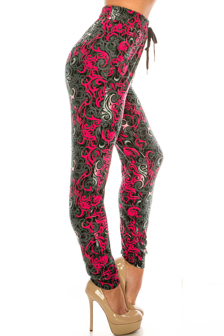 Buttery Soft Fuchsia Twisted Swirl Joggers