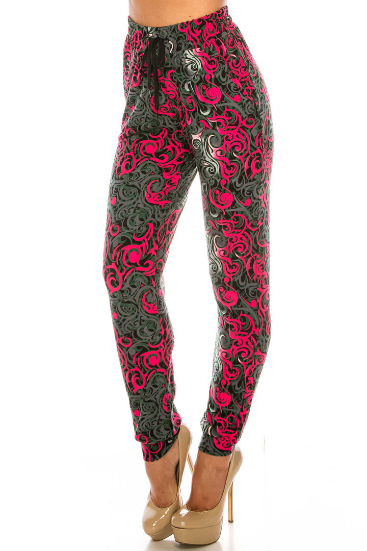 Buttery Soft Fuchsia Twisted Swirl Joggers