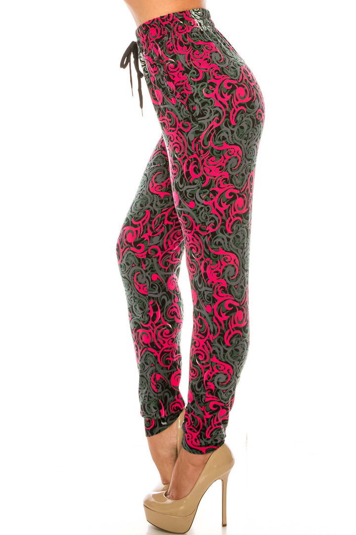 Buttery Soft Fuchsia Twisted Swirl Joggers