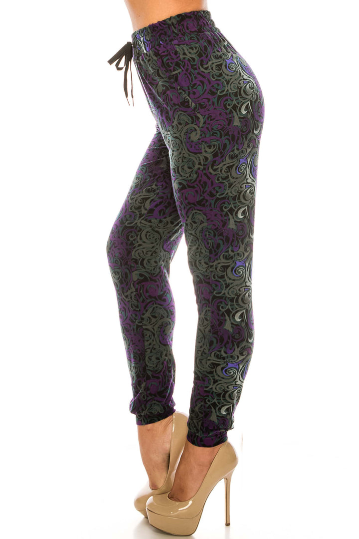 Buttery Soft Purple Twisted Swirl Joggers