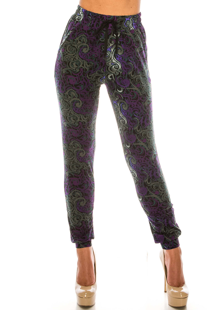 Buttery Soft Purple Twisted Swirl Joggers