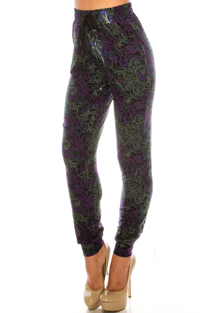 Buttery Soft Purple Twisted Swirl Joggers