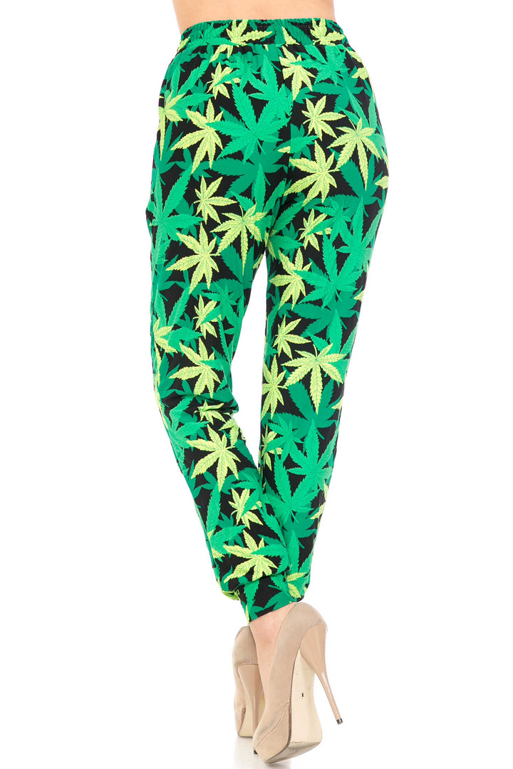 Buttery Soft Cannabis Green Marijuana Joggers