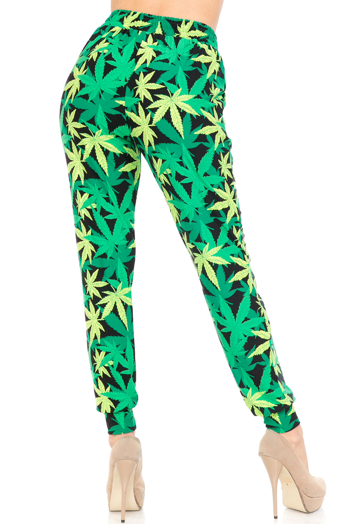 Buttery Soft Cannabis Green Marijuana Joggers