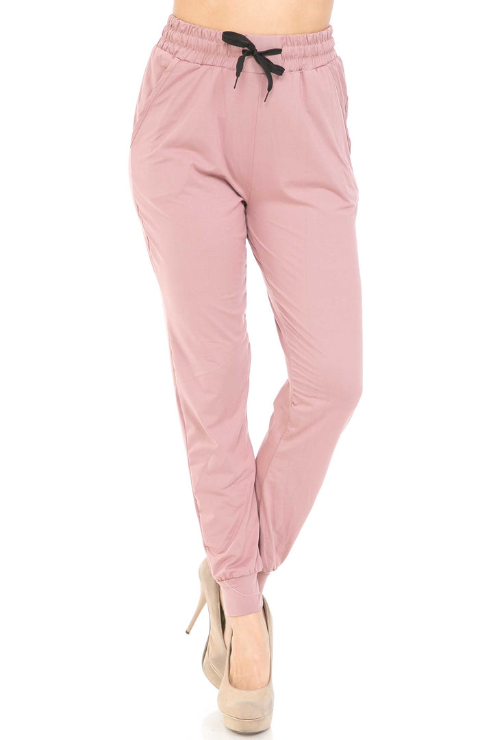 Buttery Soft Solid Basic Mauve Joggers - EEVEE