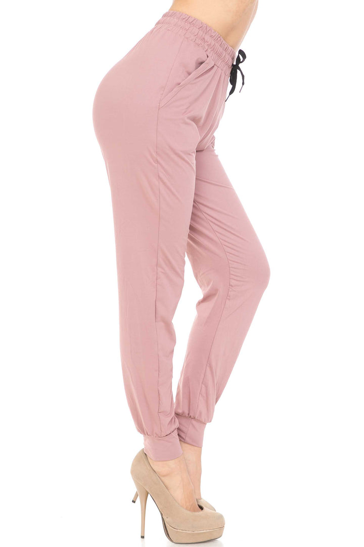 Buttery Soft Solid Basic Mauve Joggers - EEVEE