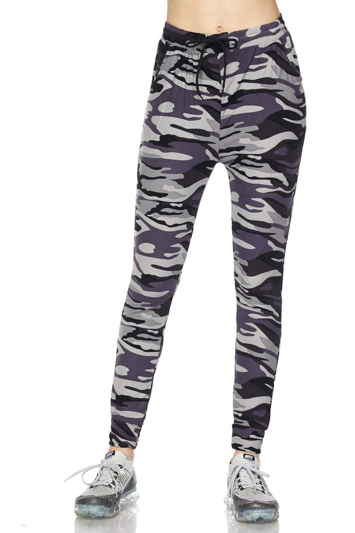 Buttery Soft Gray Camouflage Joggers