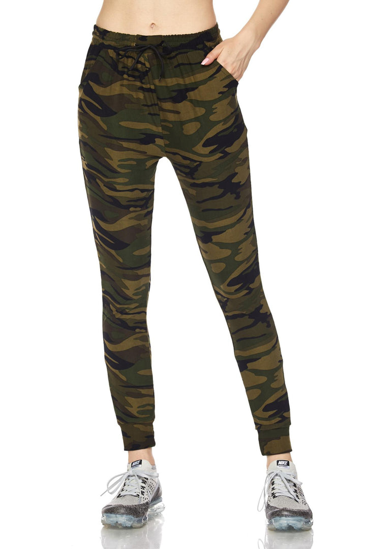 Buttery Soft Olive Green Camouflage Joggers