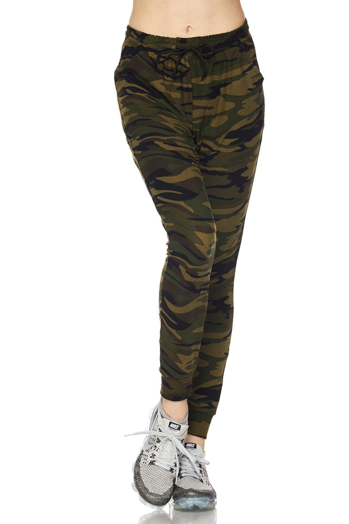 Buttery Soft Olive Green Camouflage Joggers
