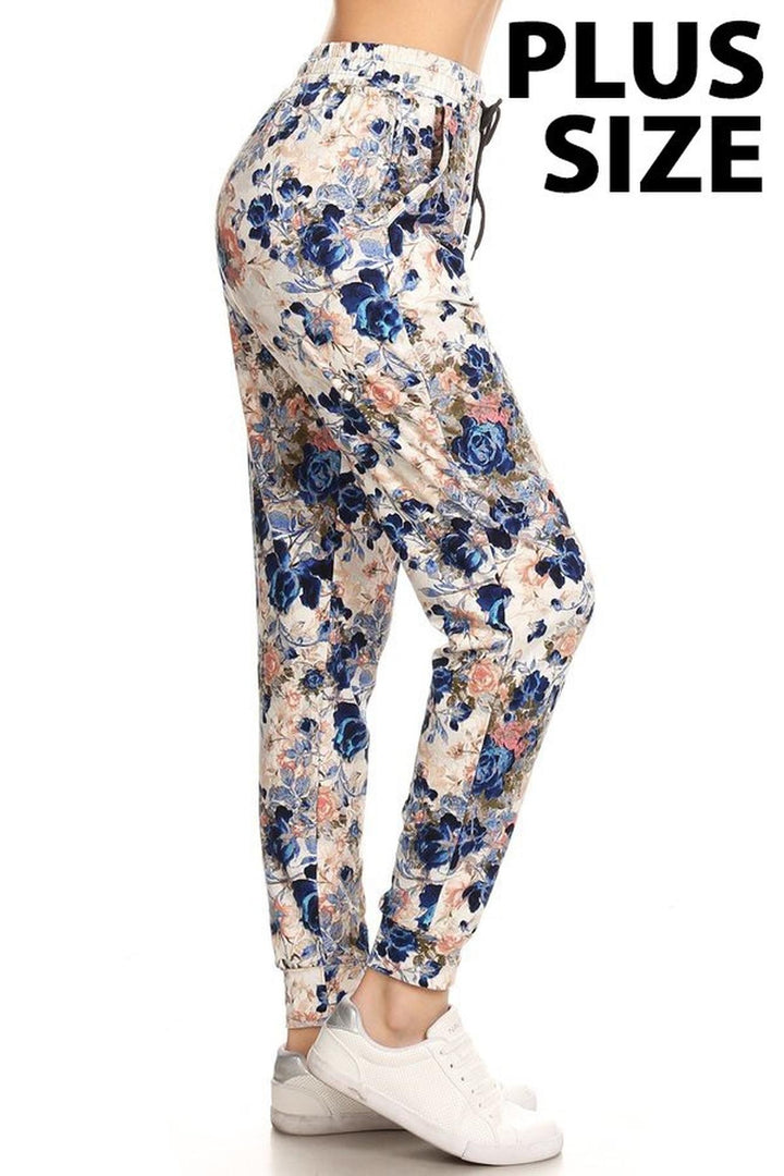 Buttery Soft Picasso Floral Plus Size Joggers