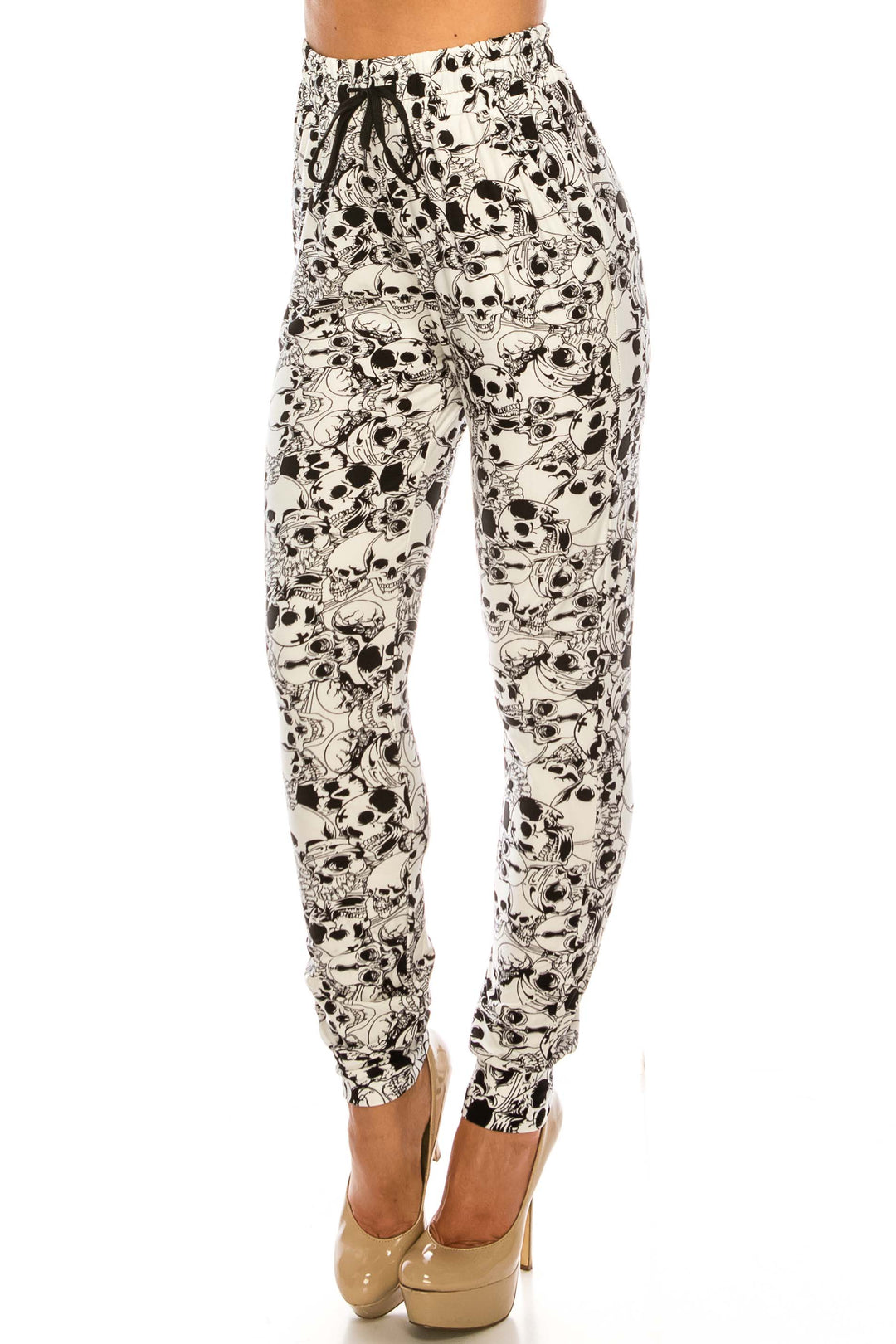 Buttery Soft White Layers of Skulls Joggers