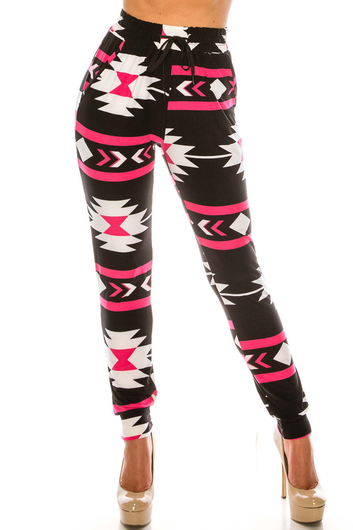 Buttery Smooth Magenta Aztec Tribal Joggers
