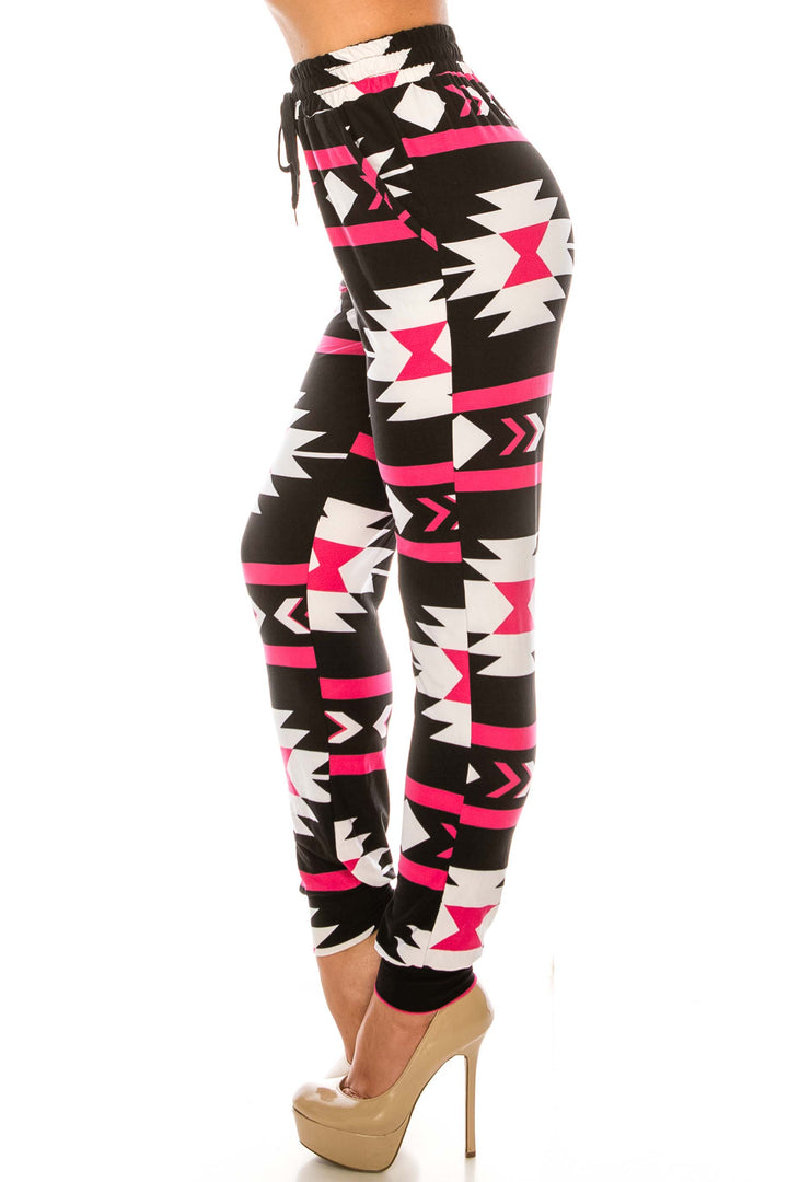 Buttery Smooth Magenta Aztec Tribal Joggers