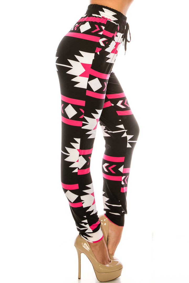 Buttery Smooth Magenta Aztec Tribal Joggers