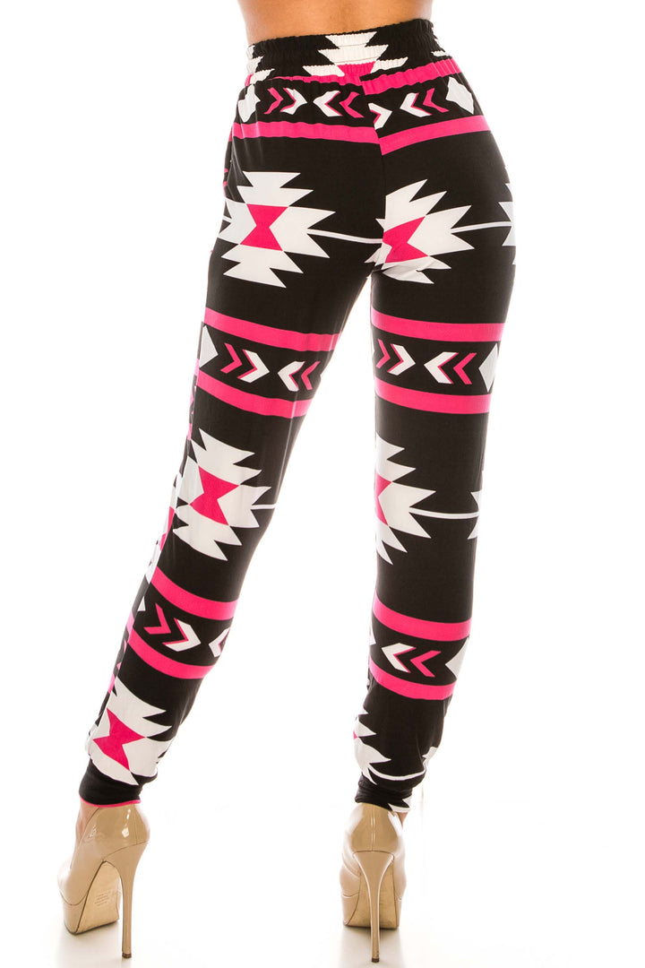 Buttery Smooth Magenta Aztec Tribal Joggers