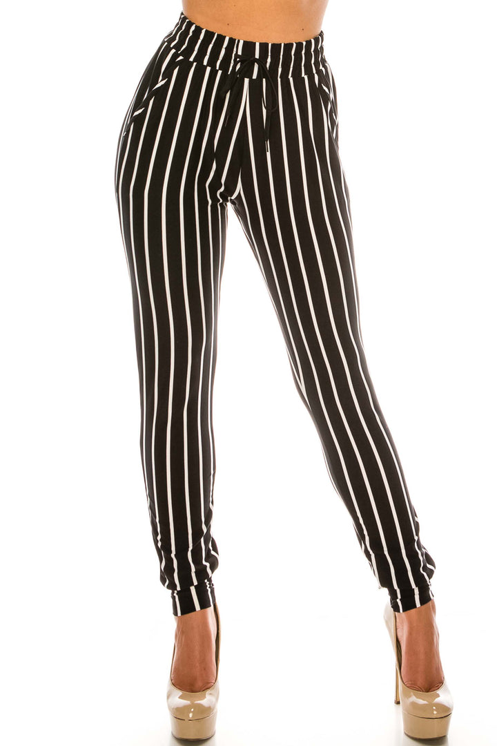 Buttery Soft Vertical Black Pinstripe Joggers