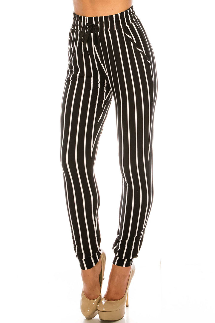 Buttery Soft Vertical Black Pinstripe Joggers