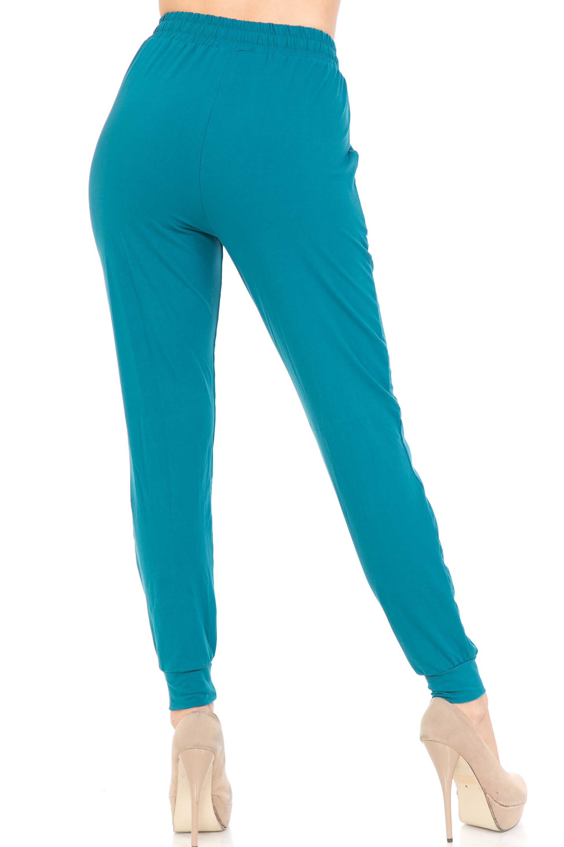 Buttery Soft Solid Basic Teal Joggers - EEVEE