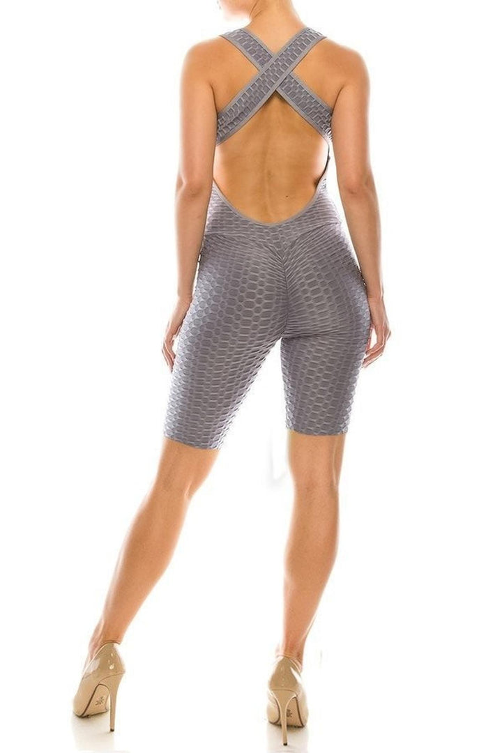Premium Criss Cross Scrunch Butt Biker Short Bodysuit