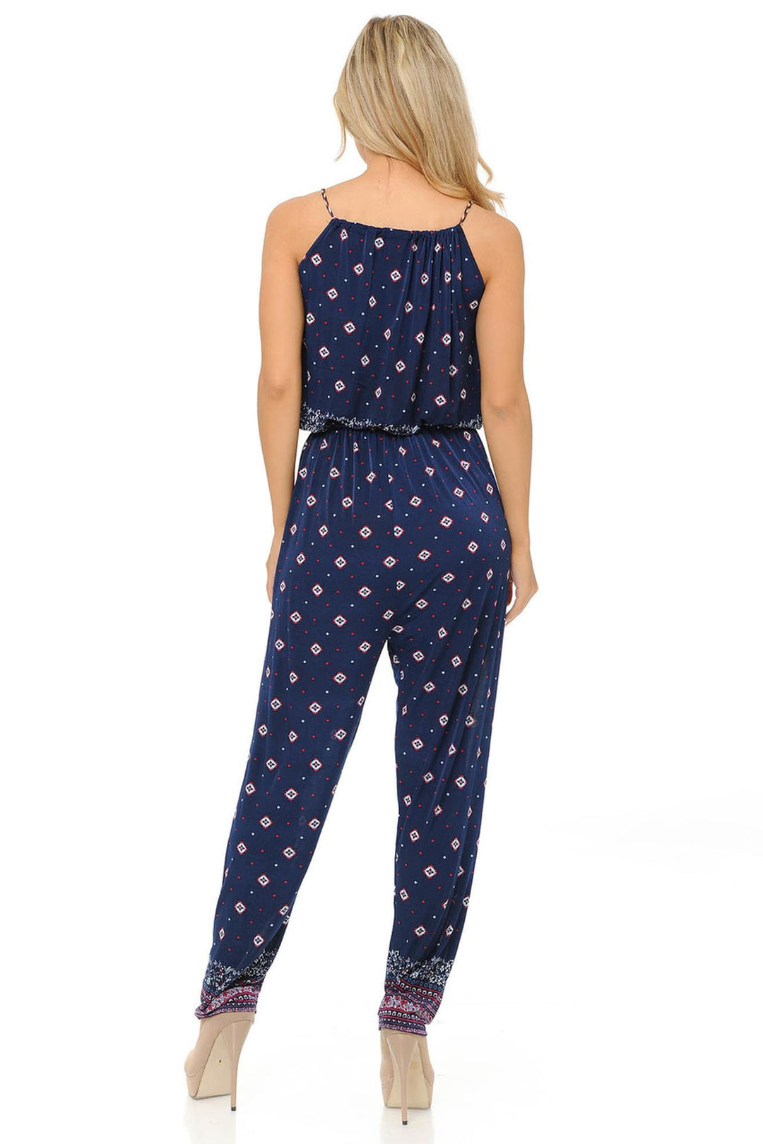 Fashion Casual Navy Pearl Summer Jumpsuit