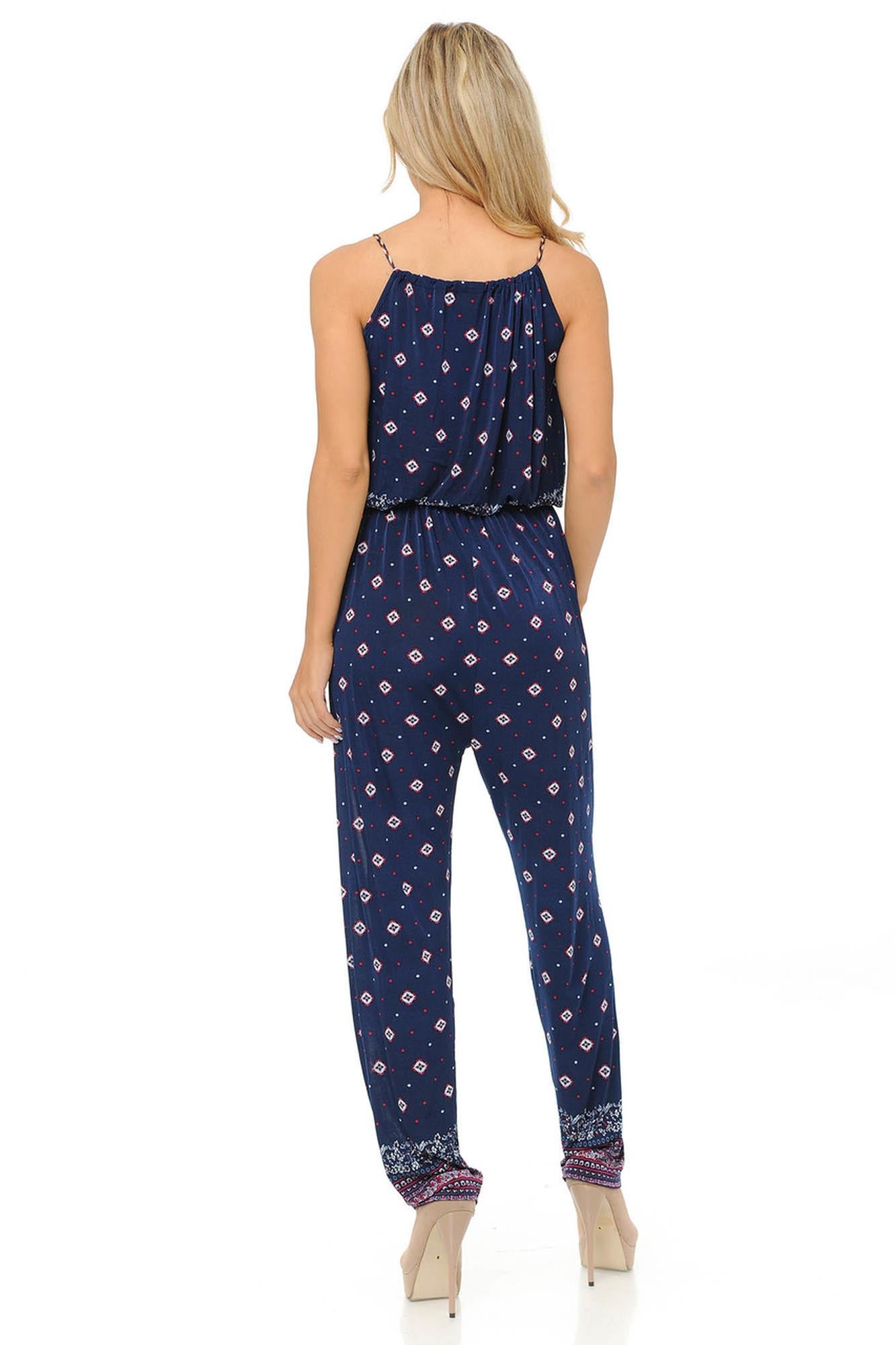 Fashion Casual Navy Pearl Summer Jumpsuit