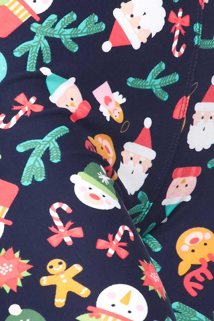 Buttery Soft Christmas Friends and Candy Canes Kids Leggings