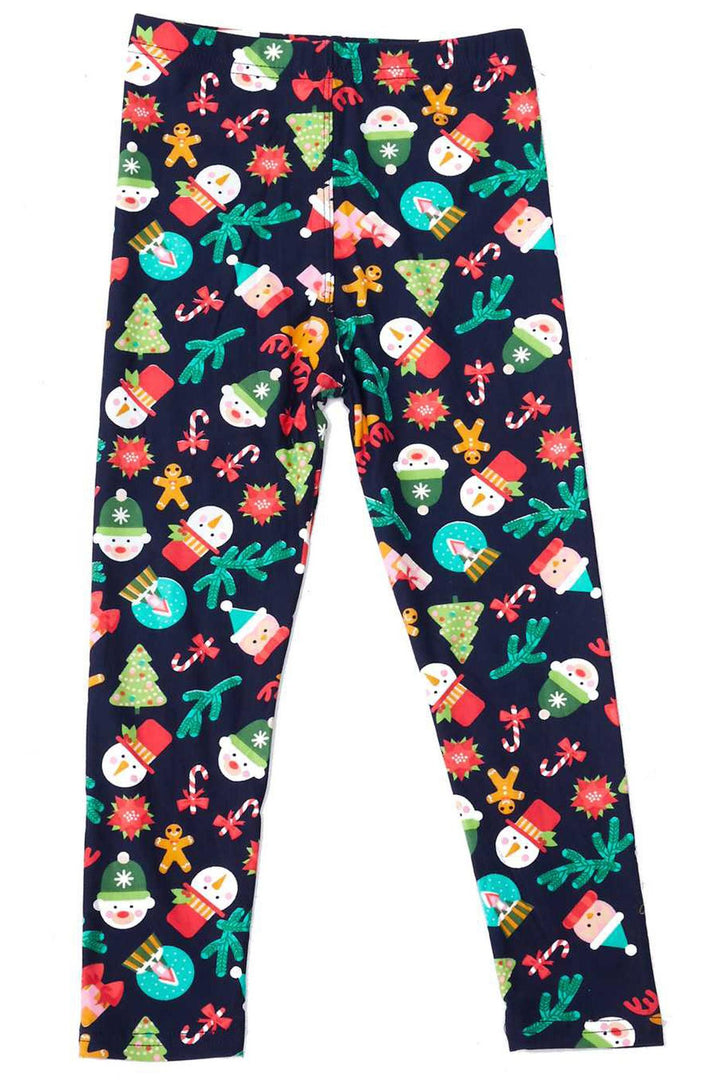 Buttery Soft Christmas Friends and Candy Canes Kids Leggings