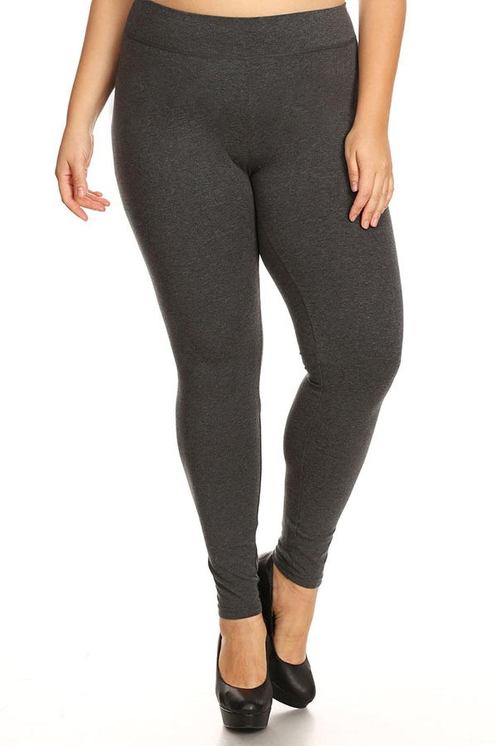 High Waisted Cotton Sport Plus Size Leggings