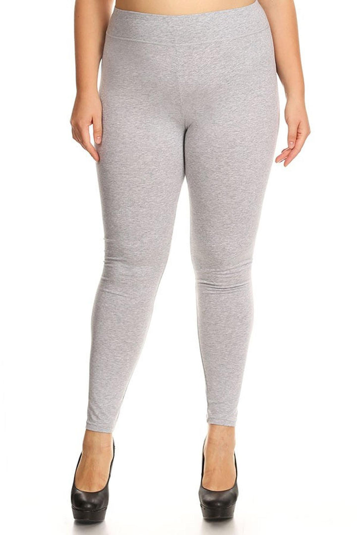 High Waisted Cotton Sport Plus Size Leggings