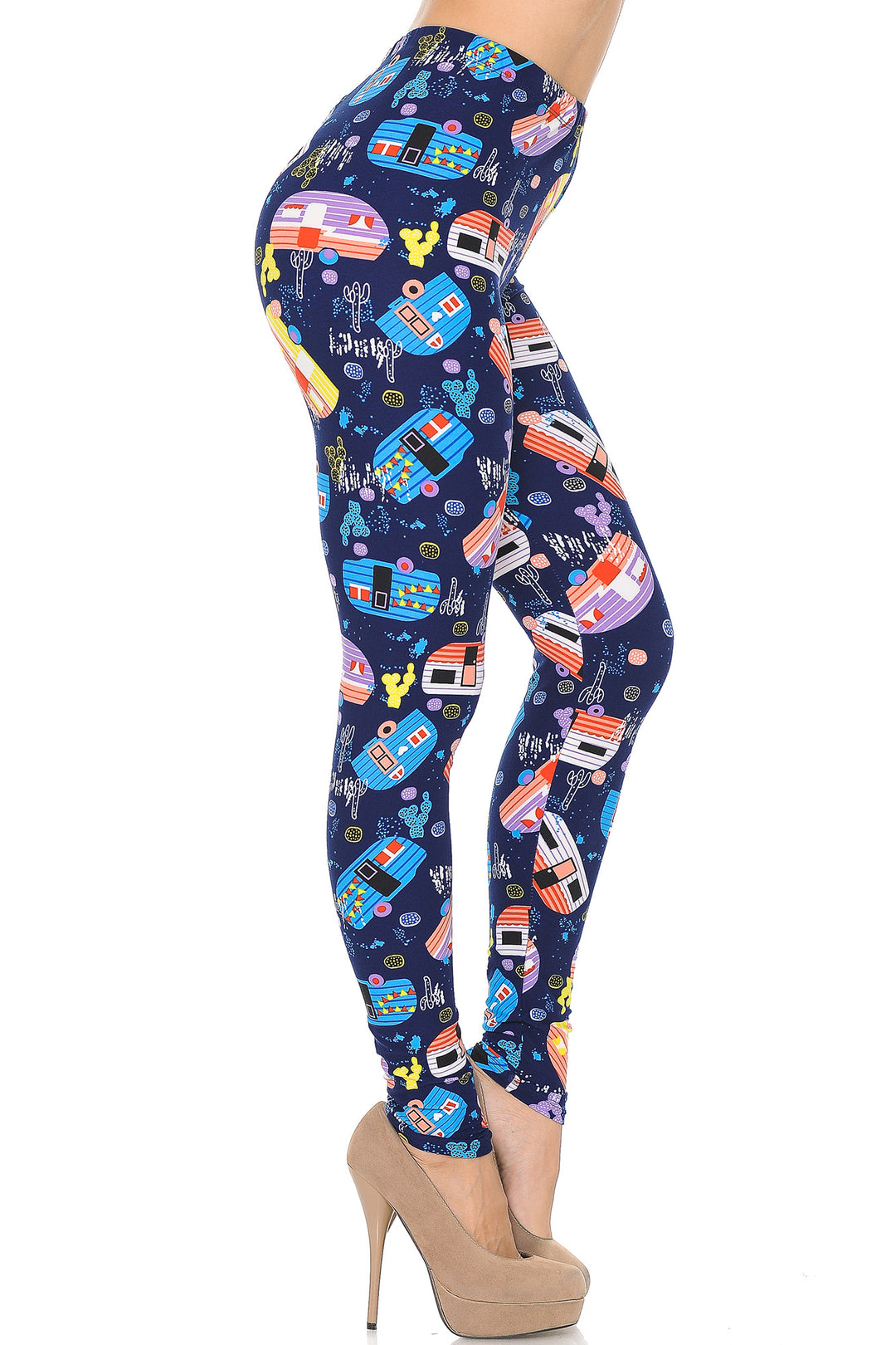 Buttery Smooth Retro Campers Leggings - XSmall
