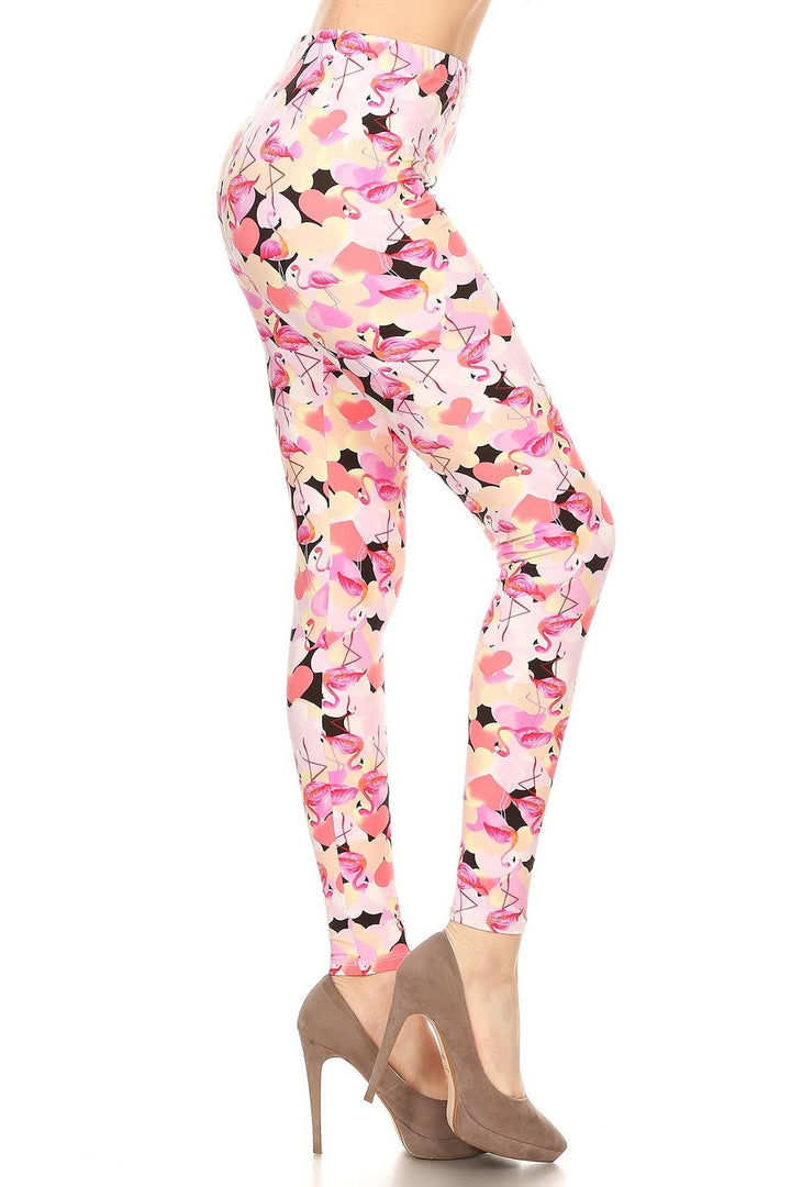Buttery Smooth Gorgeous Pink Flamingos Leggings - XSmall