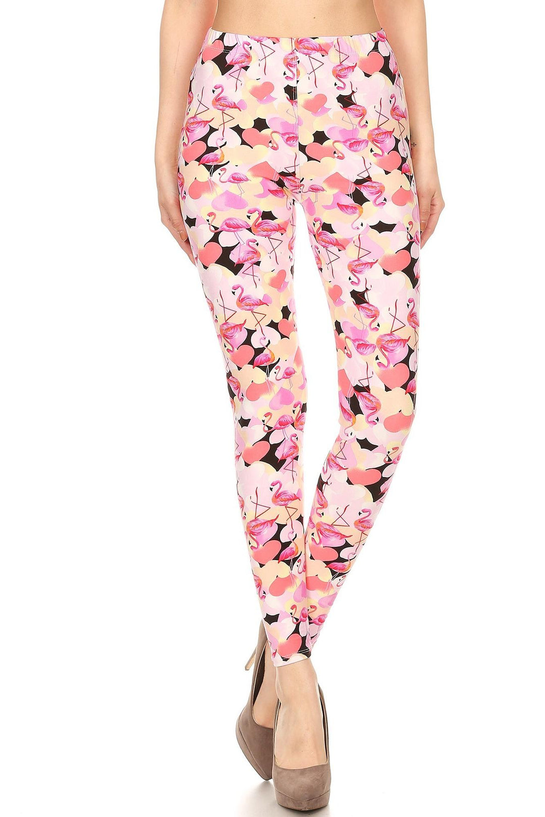 Buttery Smooth Gorgeous Pink Flamingos Leggings - XSmall