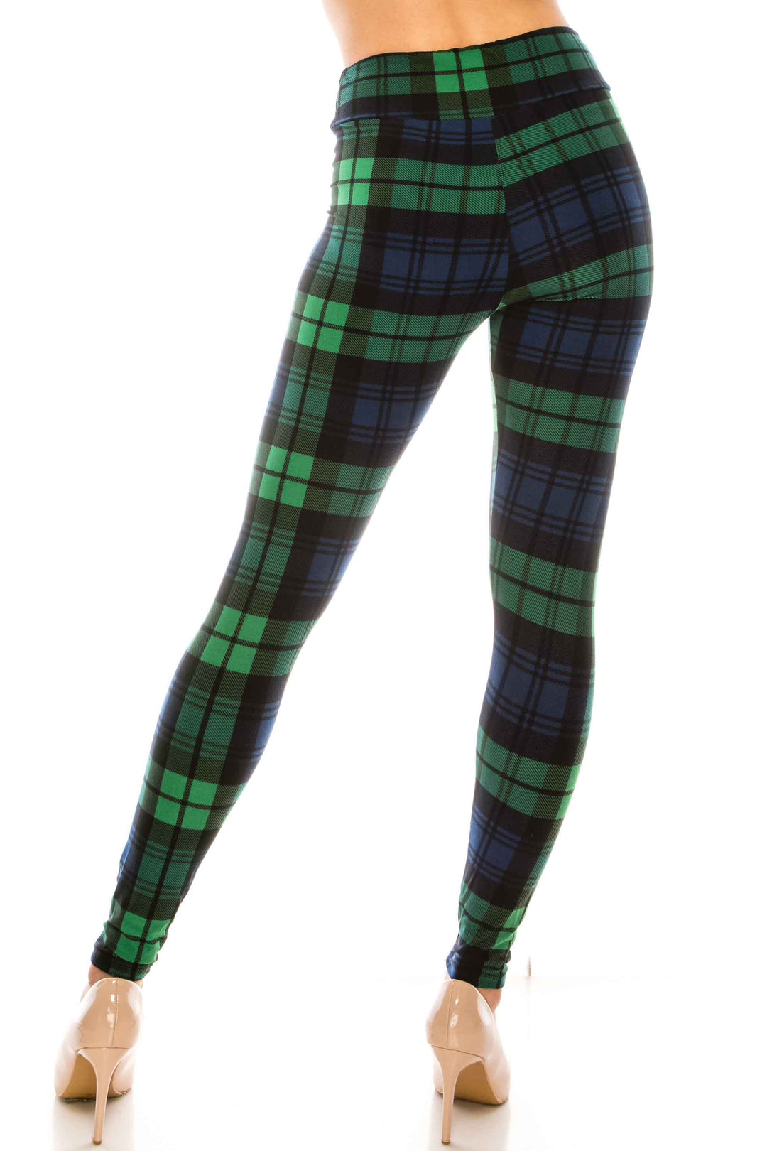 Buttery Smooth Green Plaid High Waisted Leggings