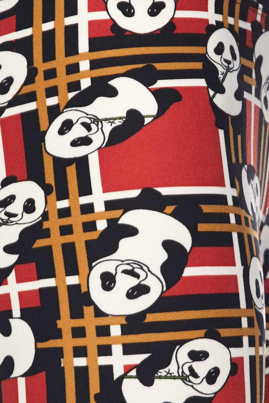 Buttery Smooth Plaid Panda High Waisted Leggings