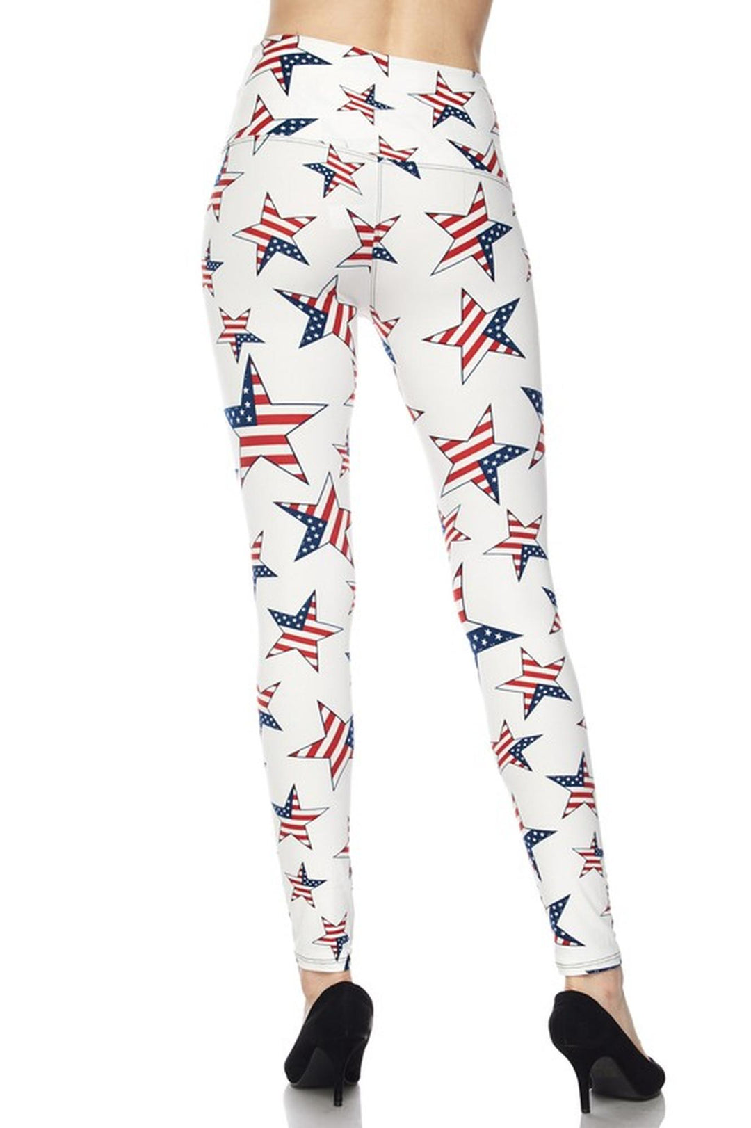 Buttery Smooth Ivory USA Flag High Waisted Leggings