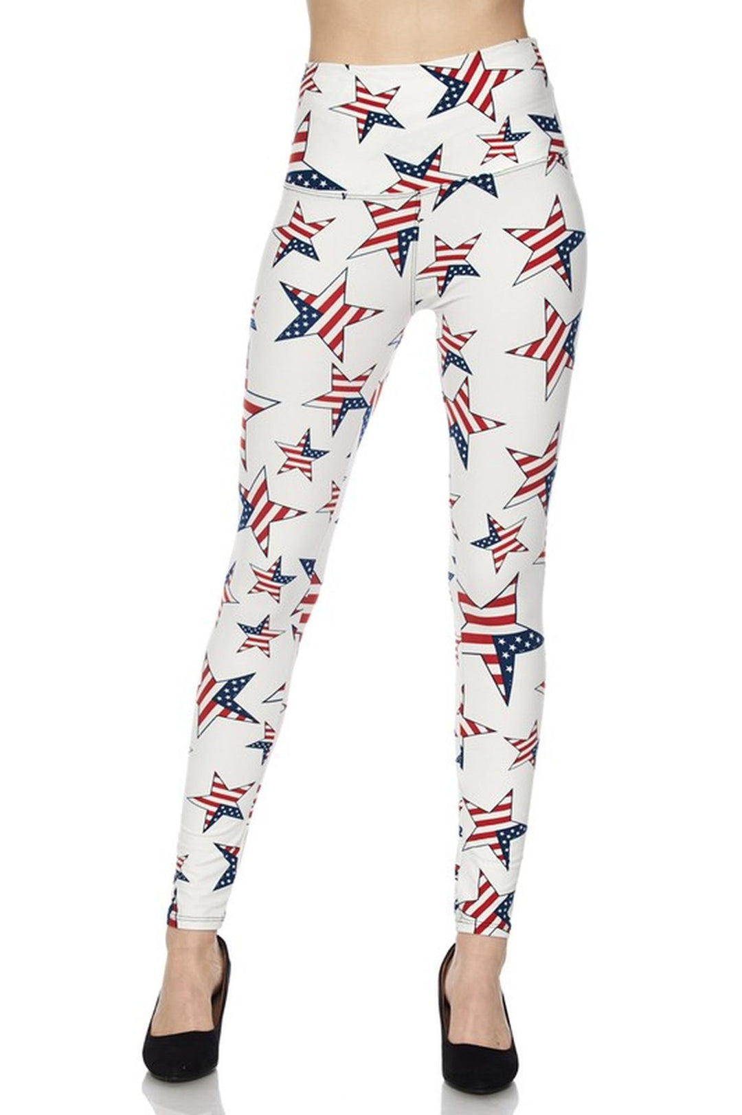Buttery Smooth Ivory USA Flag High Waisted Leggings