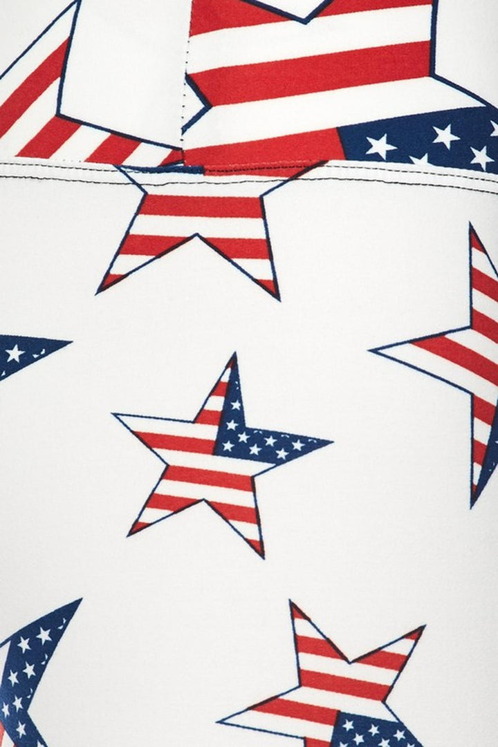 Buttery Smooth Ivory USA Flag High Waisted Leggings