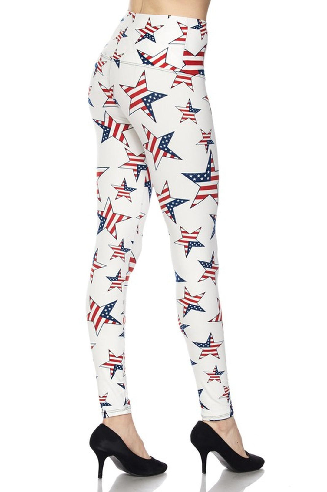 Buttery Smooth Ivory USA Flag High Waisted Leggings
