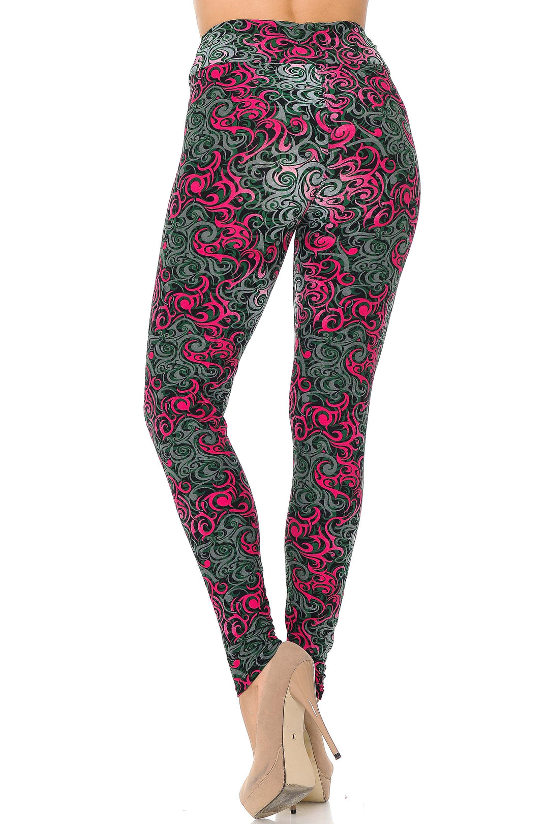 Buttery Smooth Fuchsia Twisted Swirl High Waisted Leggings