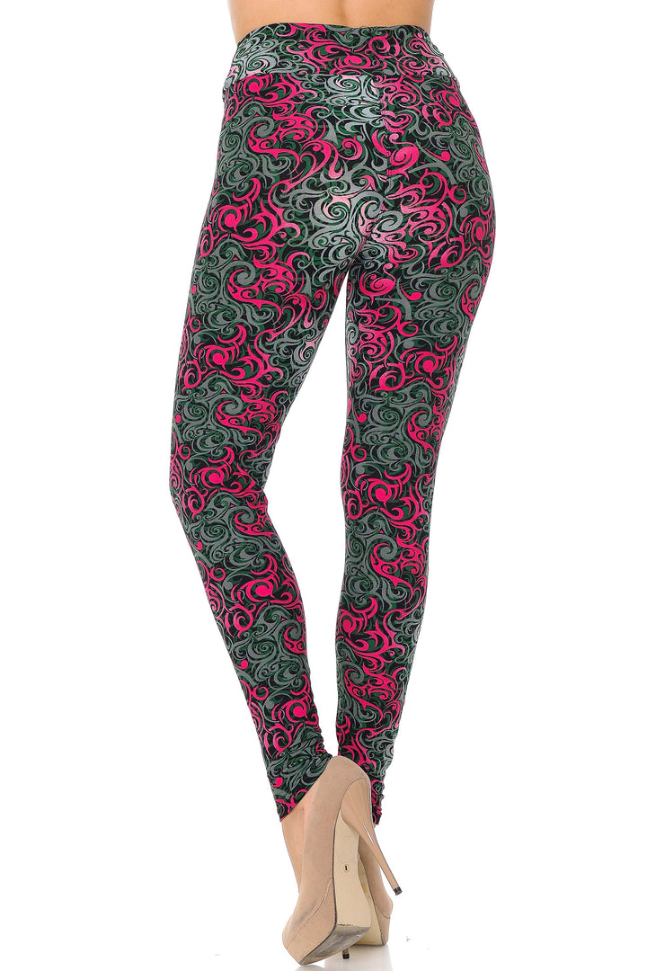 Buttery Smooth Fuchsia Twisted Swirl High Waisted Leggings