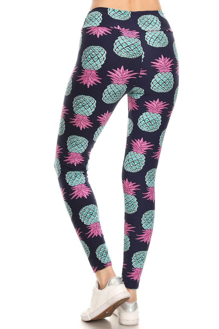 Buttery Smooth Teal Pineapple High Waisted Leggings - EEVEE