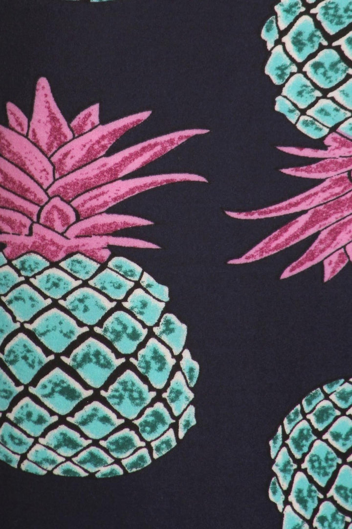 Buttery Smooth Teal Pineapple High Waisted Leggings - EEVEE