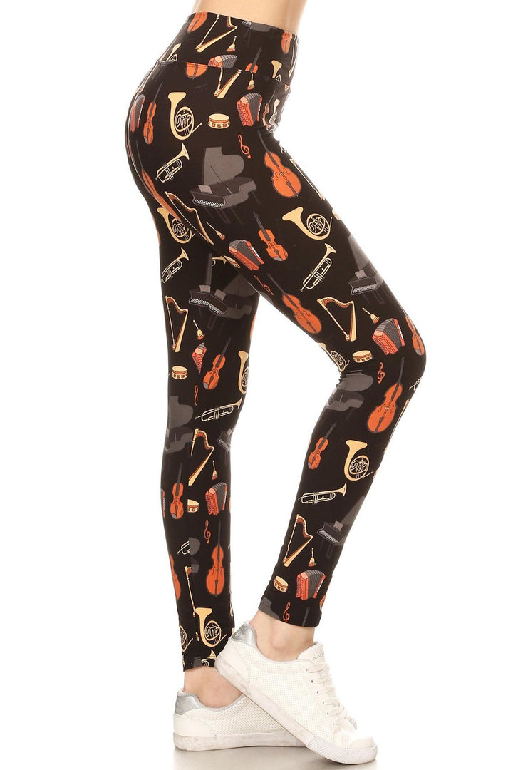 Buttery Smooth Musical Instrument High Waisted Plus Size Leggings