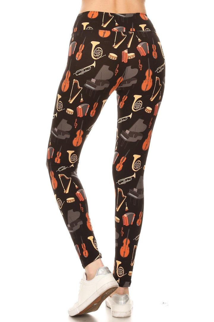 Buttery Smooth Musical Instrument High Waisted Plus Size Leggings