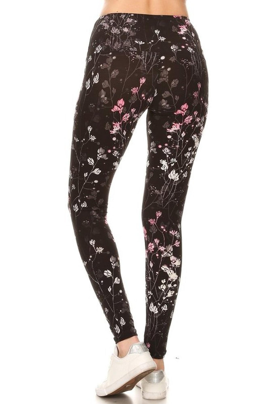 Buttery Smooth Dainty Floral Blossom High Waist Leggings - 5 Inch Waist