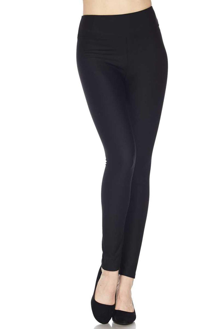 Silky Smooth Black Scuba High Waisted Plus Size Leggings - 3 Inch