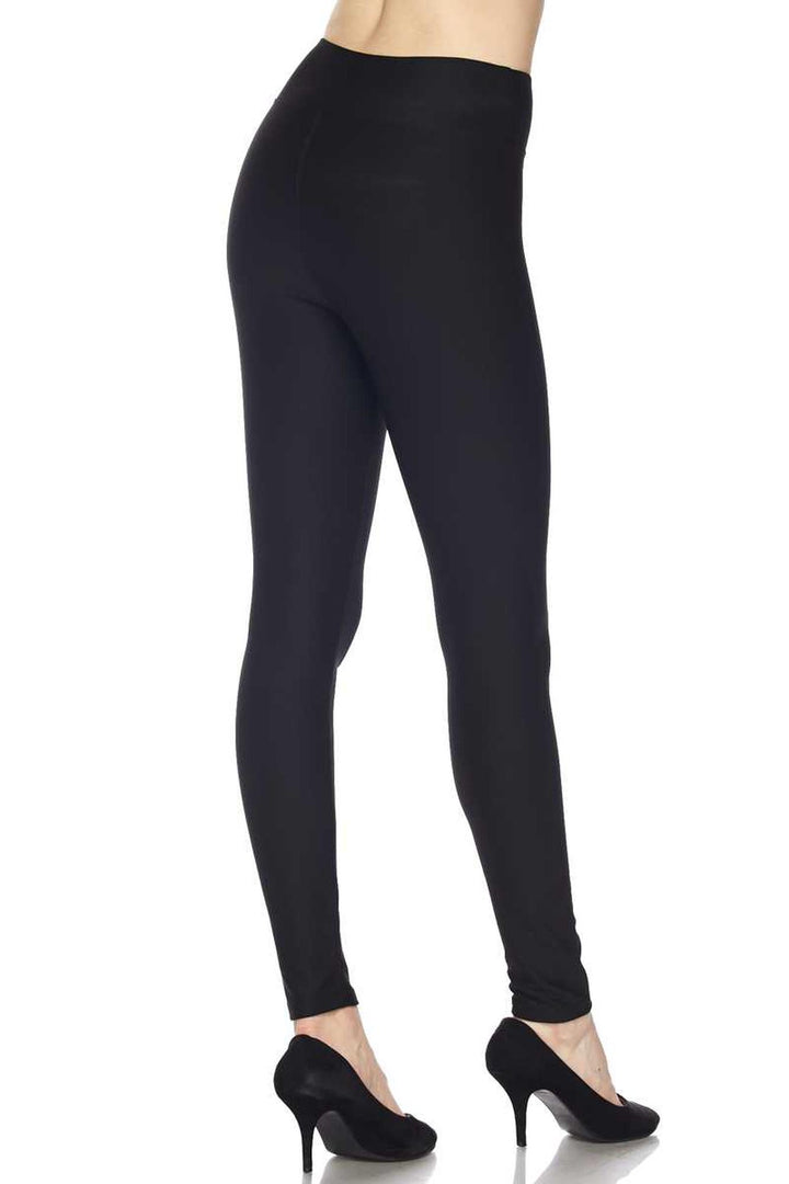 Silky Smooth Black Scuba High Waisted Plus Size Leggings - 3 Inch