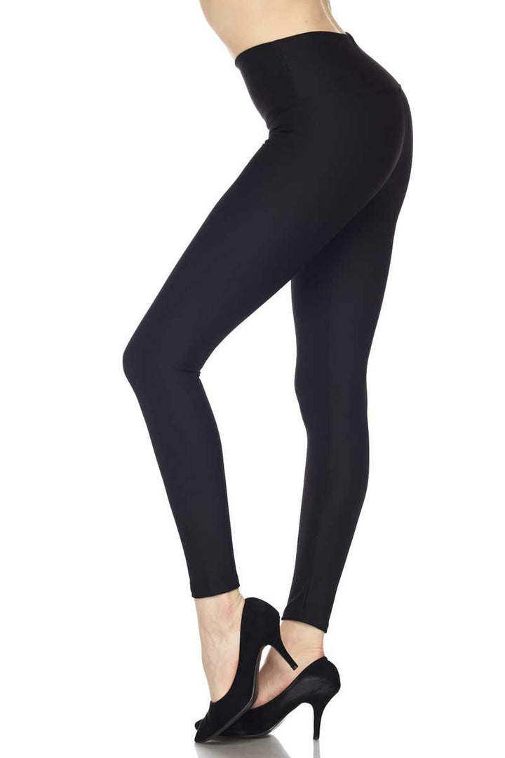 Silky Smooth Black Scuba High Waisted Leggings - 5 Inch