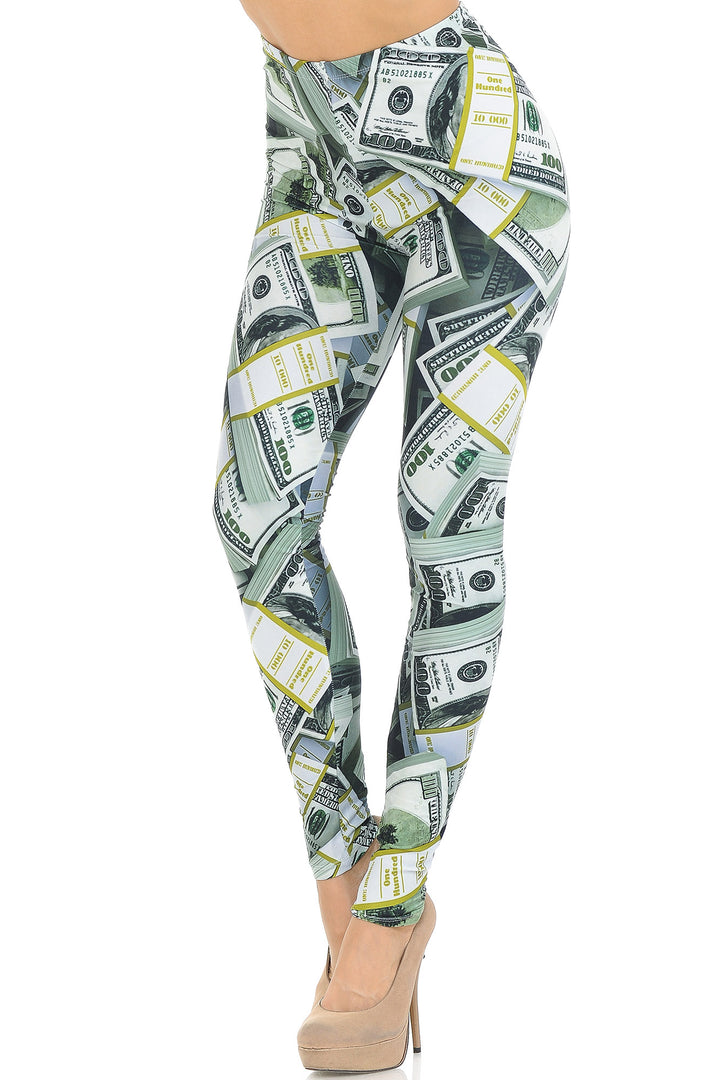 Creamy Soft Cash Money Leggings - USA Fashion