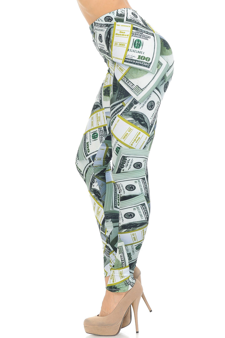 Creamy Soft Cash Money Leggings - USA Fashion